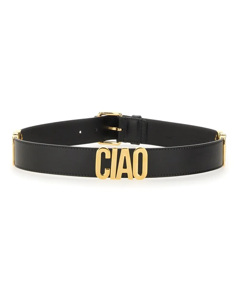 Moschino Leather Belt — Black Black
