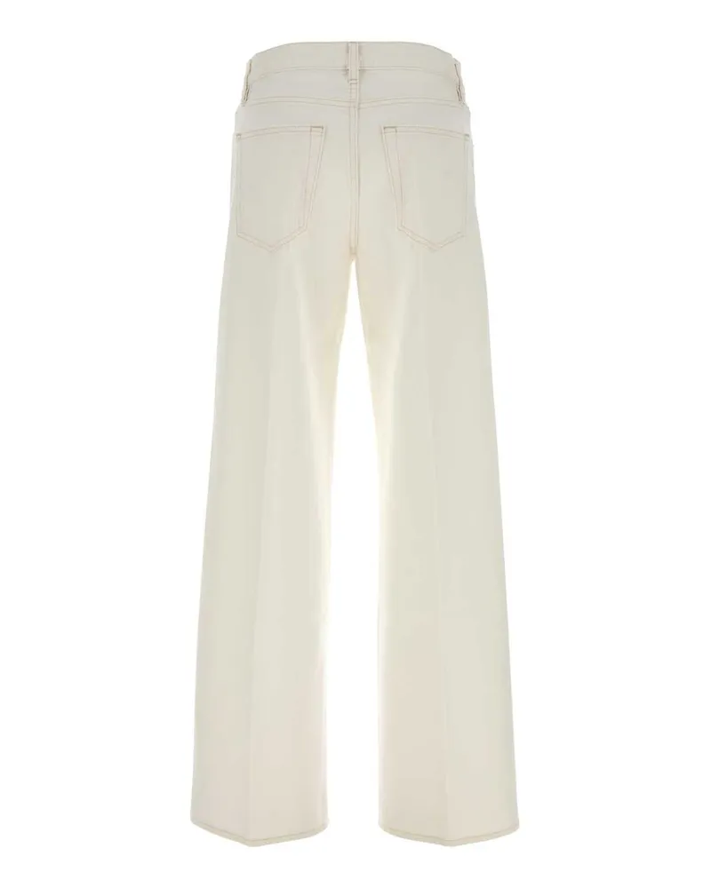 Frame Denim Women's White Denim The Stroll Jeans Aunaturalclean Exterior: Cotton White