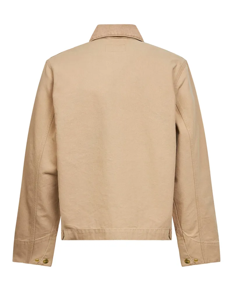 Carhartt WIP Men Canvas Detroit Jacket Dusty Brown Cotton Bomber Brown