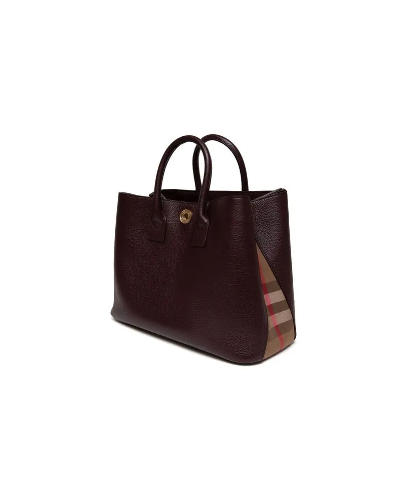 Burberry Grained Leather Tote Bag — Brown Brown