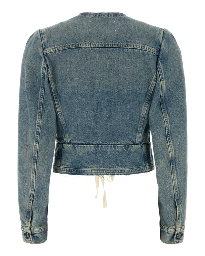 Maison Margiela S29am0412m30066 962 Iceblue Exterior: Cotton Giubbini Jacket Blue