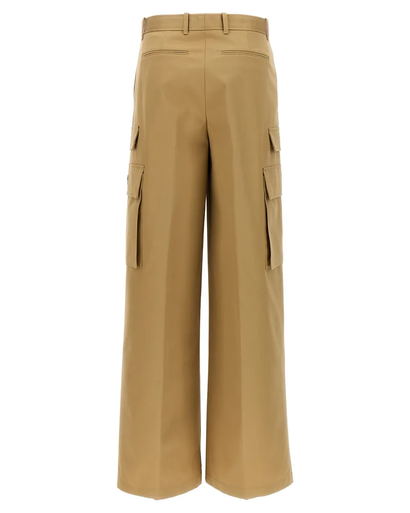 Versace Women's Beige Cotton Cargo Pants Beige
