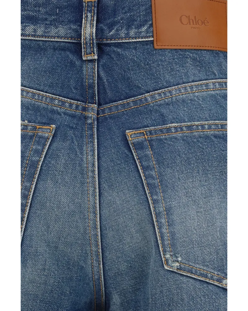 Chloé Women's Bootcut Jeans Dark Cobalt Cotton Trousers Blue