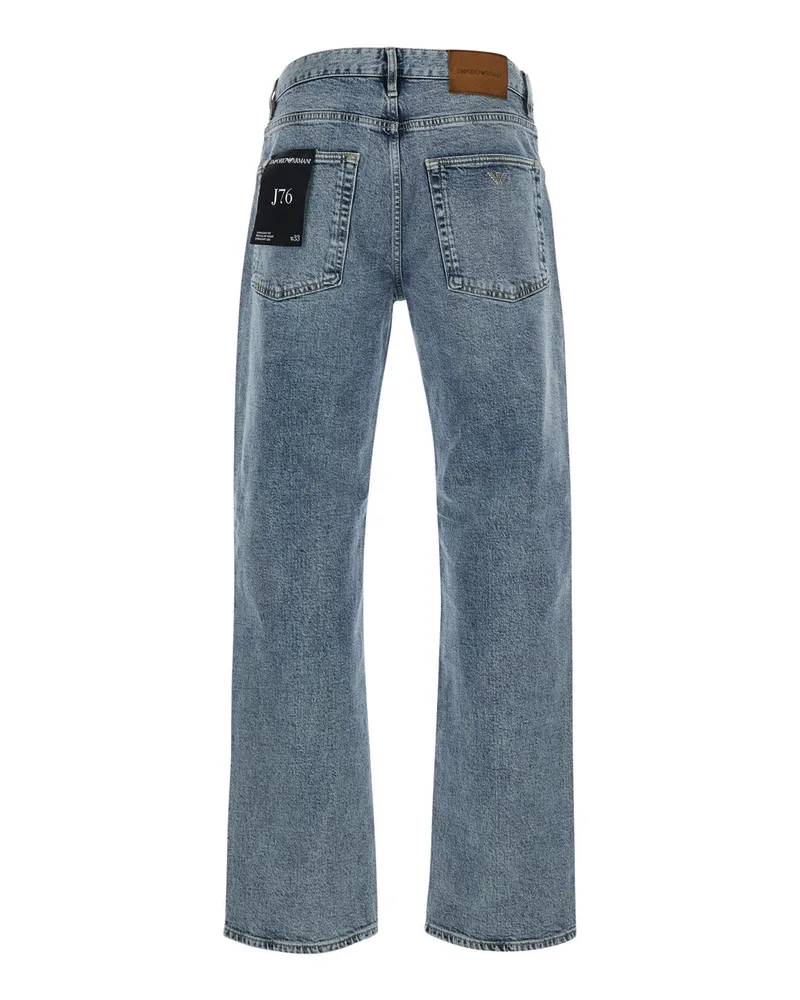 Emporio Armani Straight-Leg Cotton Jeans — Blue Blue