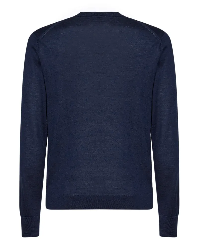 Etro Men's Sweater With Pegaso Embroidery Navy Blue Wool Navy
