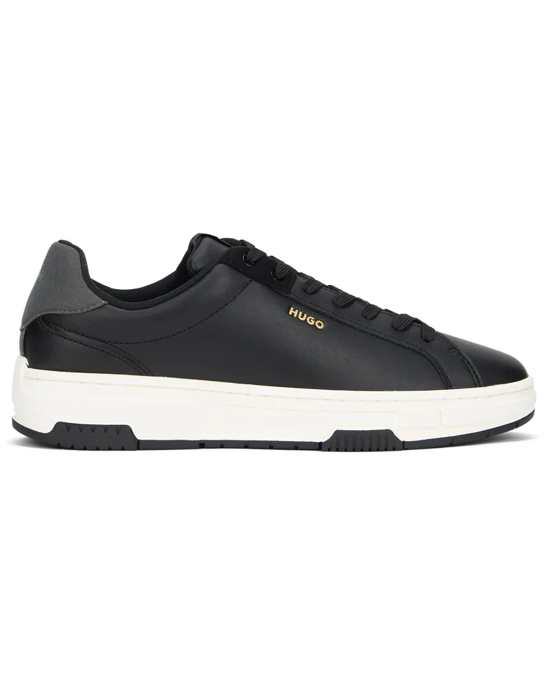 HUGO BOSS Men's Sneakers Eco-Leather Red Polyester Trainers Black