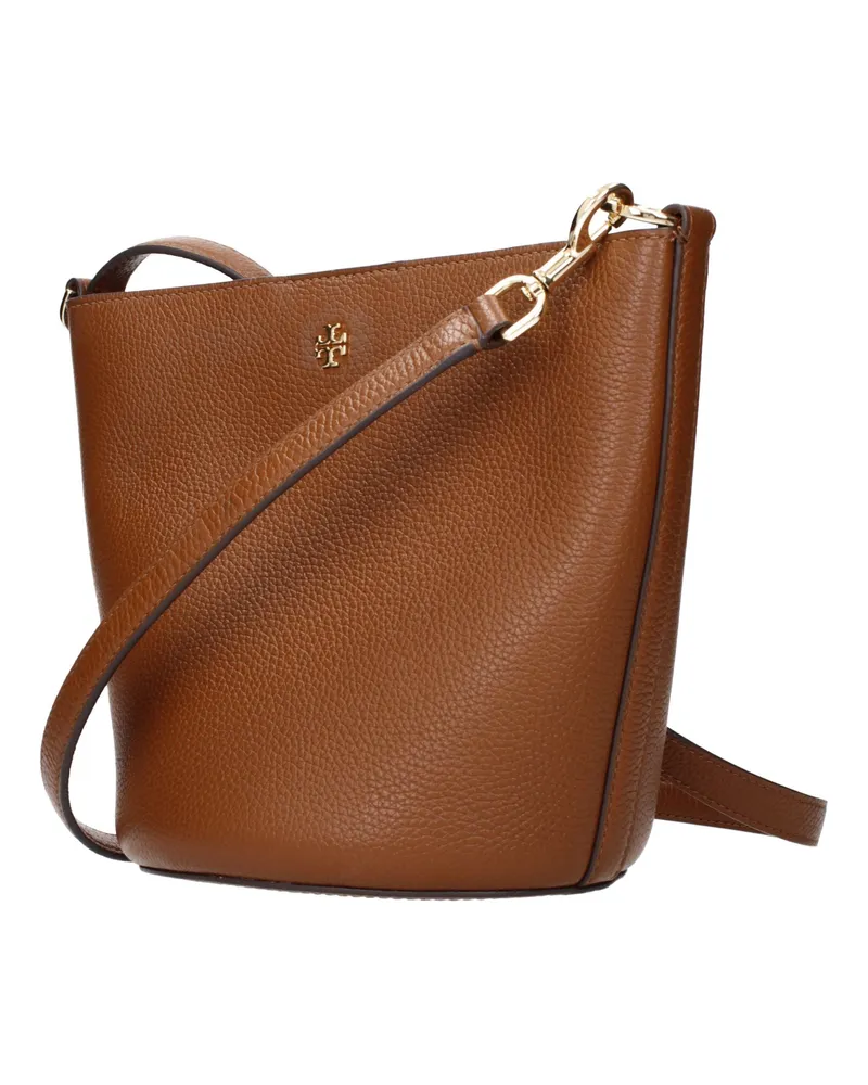 Tory Burch Pebbled Leather Crossbody Bag — Brown Brown