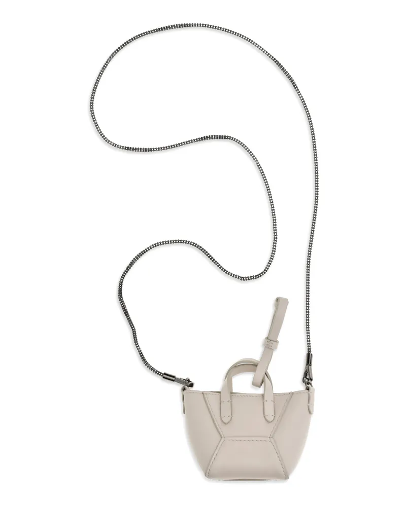 Brunello Cucinelli Women's Mini Leather Shoulder Bag Avorio Calf Bos Taurus Beige