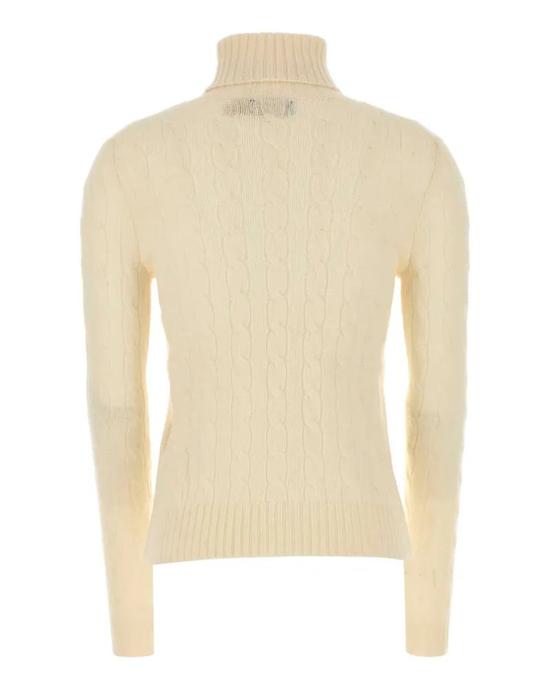 Ralph Lauren Cable-Knit Wool Cashmere Sweater — Beige Beige