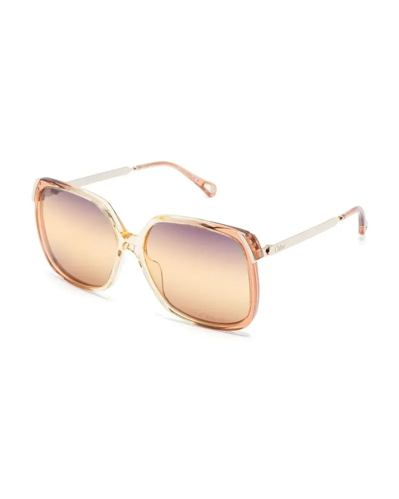 Chloé CH0286S Oversized Square Sunglasses — Peach Peach