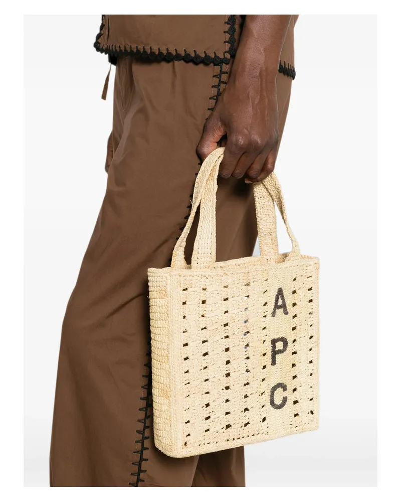 A.P.C. Woven Raffia Tote Bag — Beige Beige