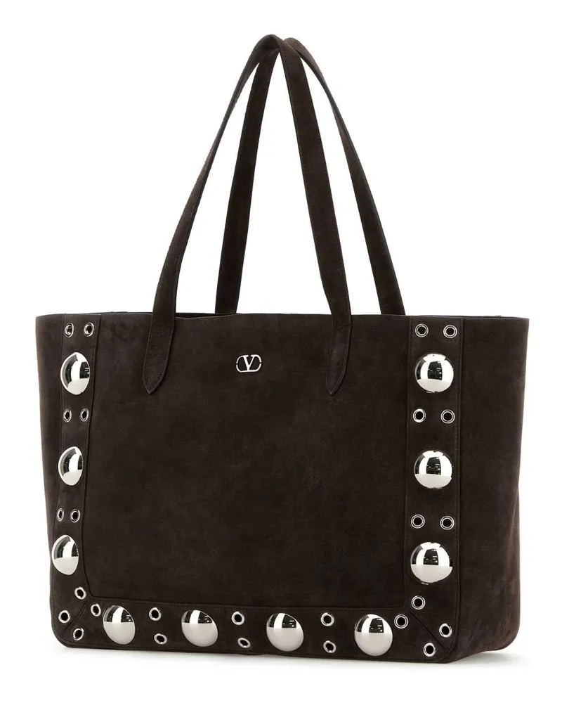 Valentino Garavani Women's Brown Suede Nellcãte Shopping Bag Testadimoro Cowhide - Bos Taurus Borse A Mano Brown