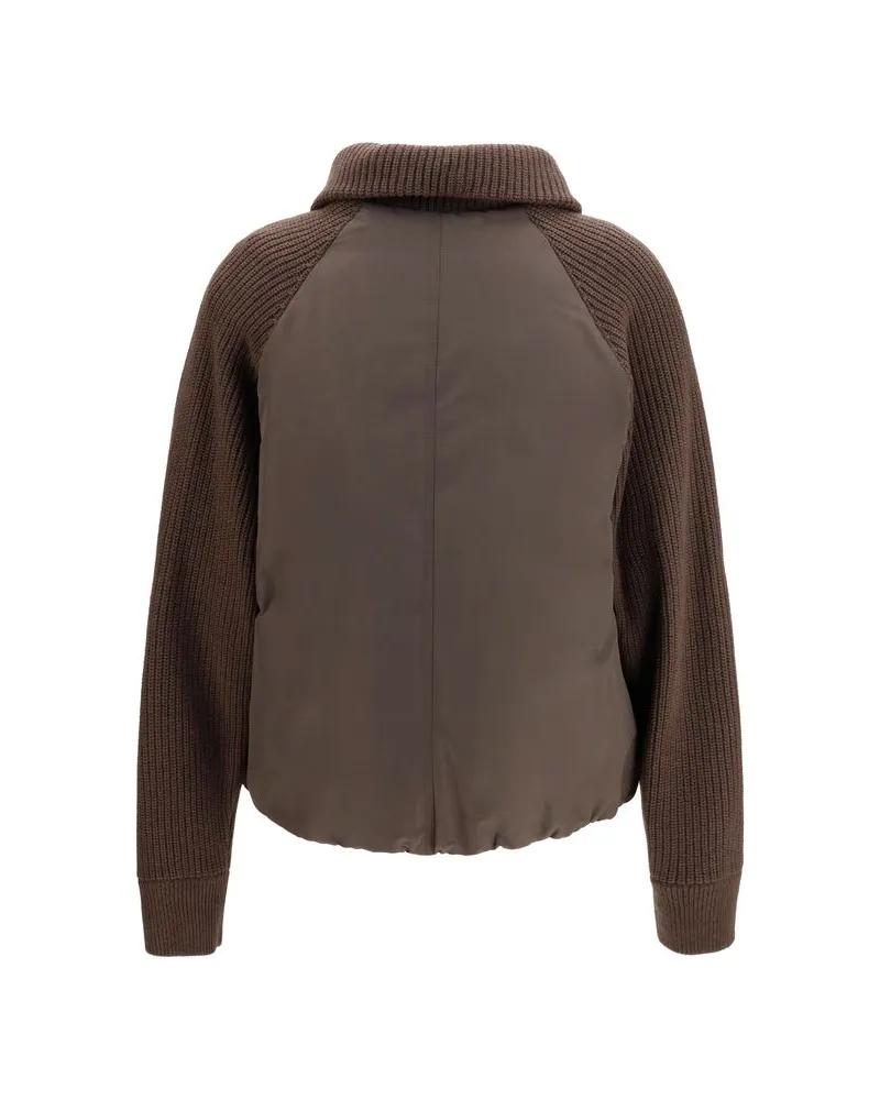 Brunello Cucinelli Women's Brown Polyester Full-Length Jacket Clothing Brown