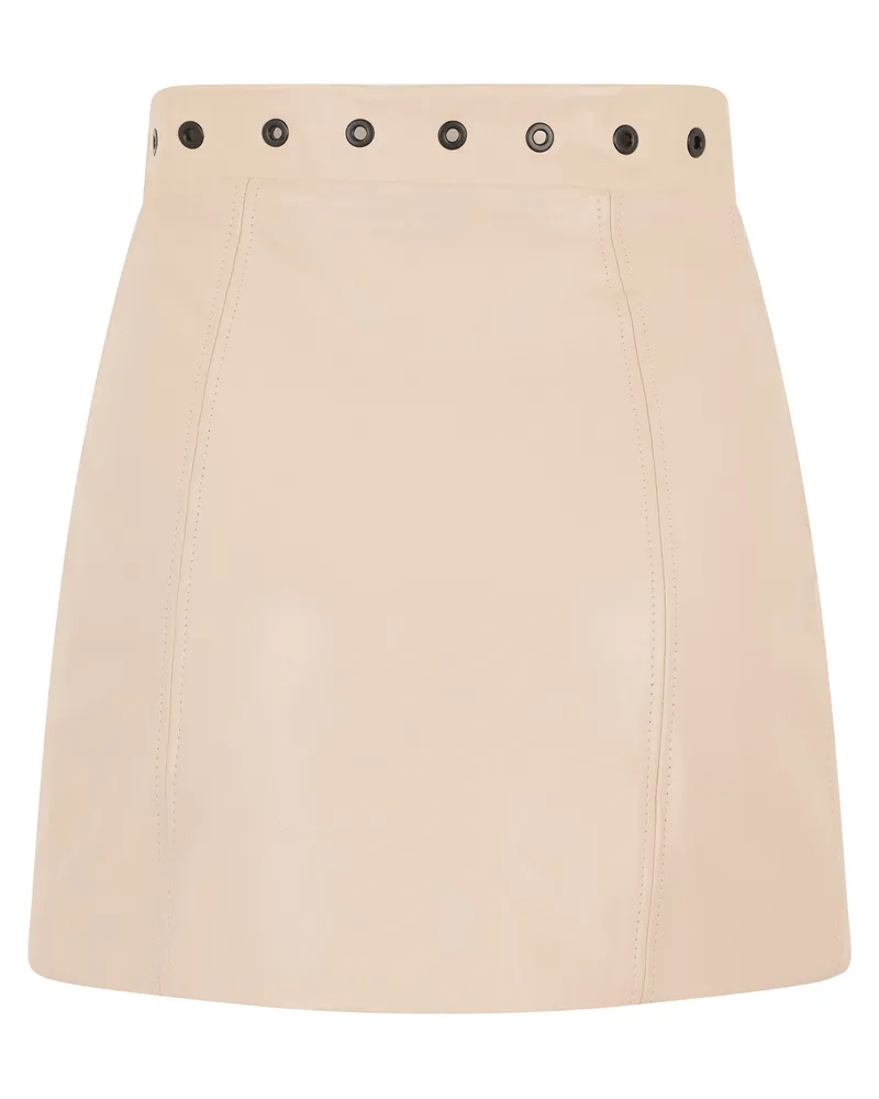 THE MANNEI Women's Leather Skirt Beige Calfskin Beige
