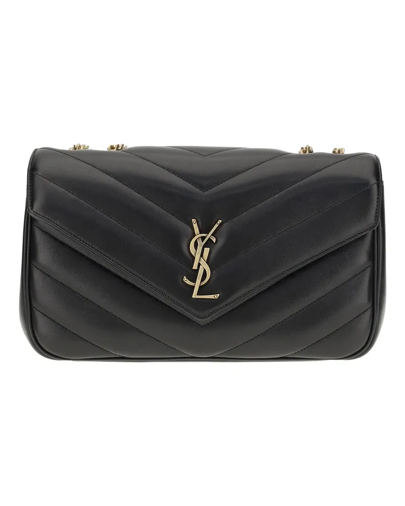 Saint Laurent Women's Loulou Shoulder Bag Black Lambskin Black