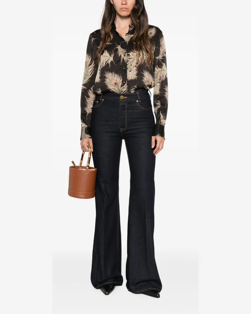 Zimmermann Stretch Denim Flared Jeans — Black Black