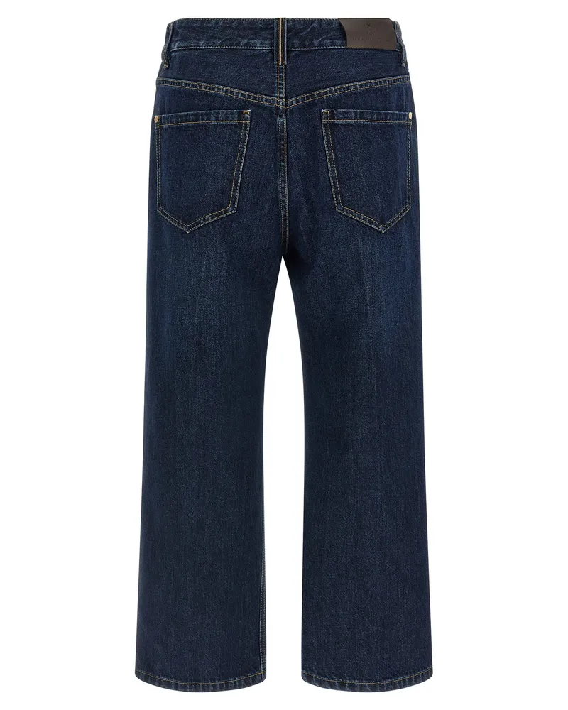 Brunello Cucinelli Stone-Washed Denim Jeans — Navy Navy