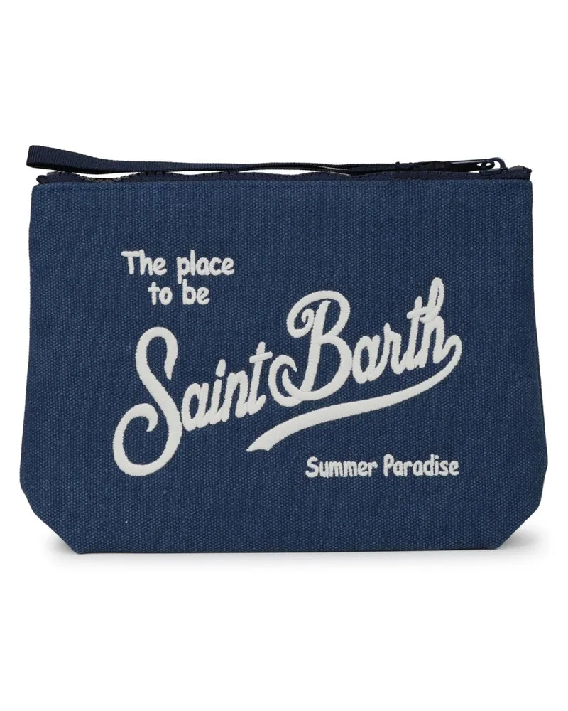 MC2 Saint Barth Women's Clutch Bag Aline Blue Cotton Blue