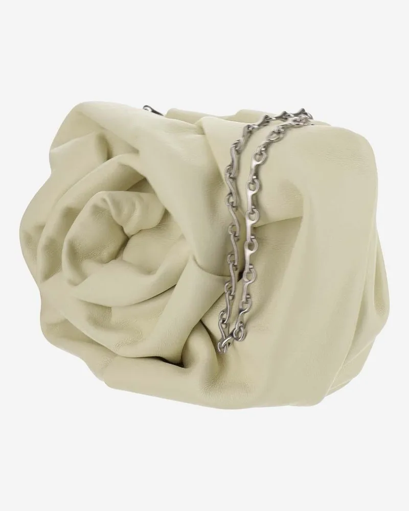 Burberry Women's Rose Nappa Lambskin Clutch With Chain Beige Shoulder Bags Beige