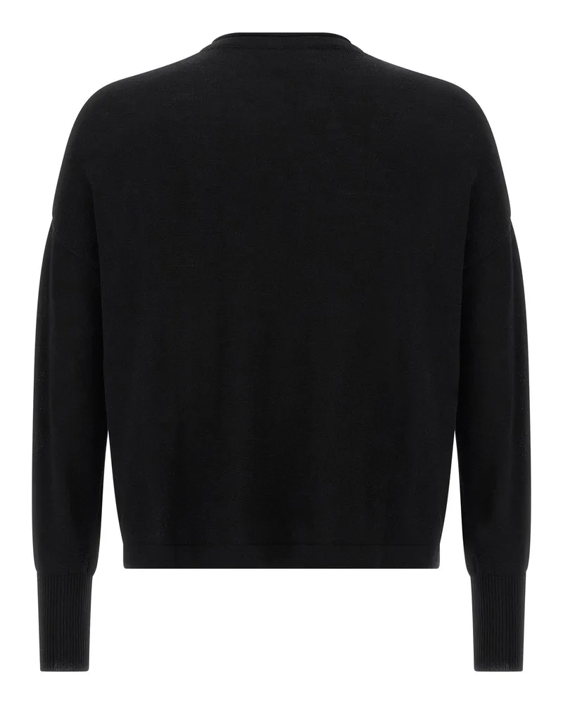 MA'RY'YA Fine Wool Crew Neck Sweater — Black Black