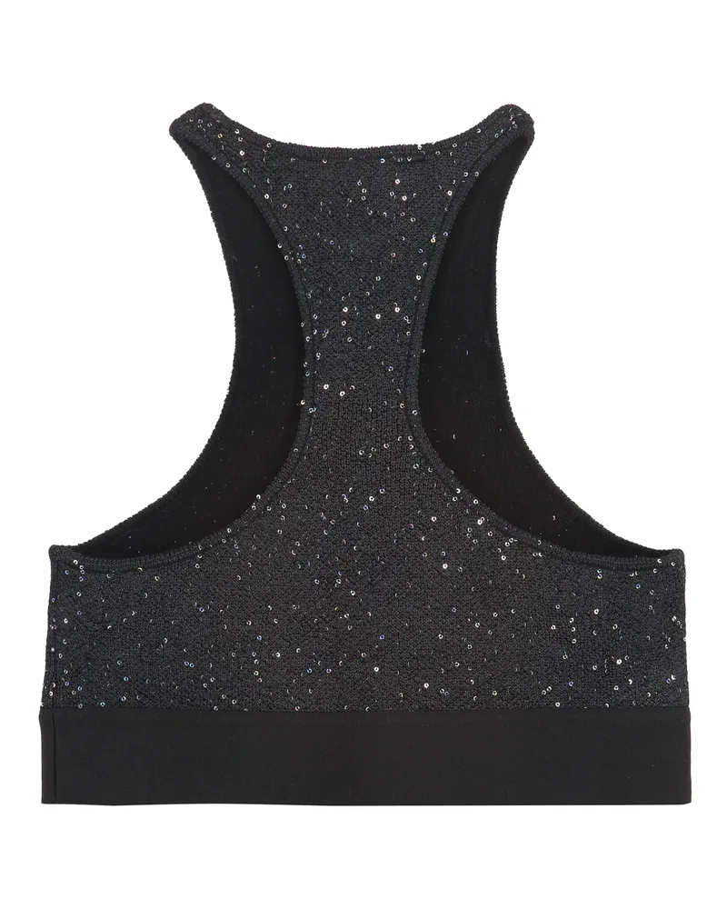 Palm Angels Women's Logo Crop Top Black Viscose Black