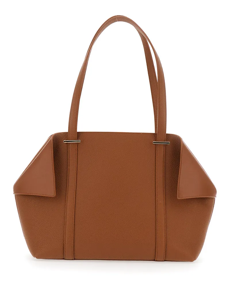 Ferragamo Folded Side Tote Bag — Brown Brown