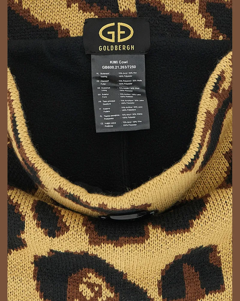GOLDBERGH Leopard-Print Wool Blend Beanie — Camel Camel