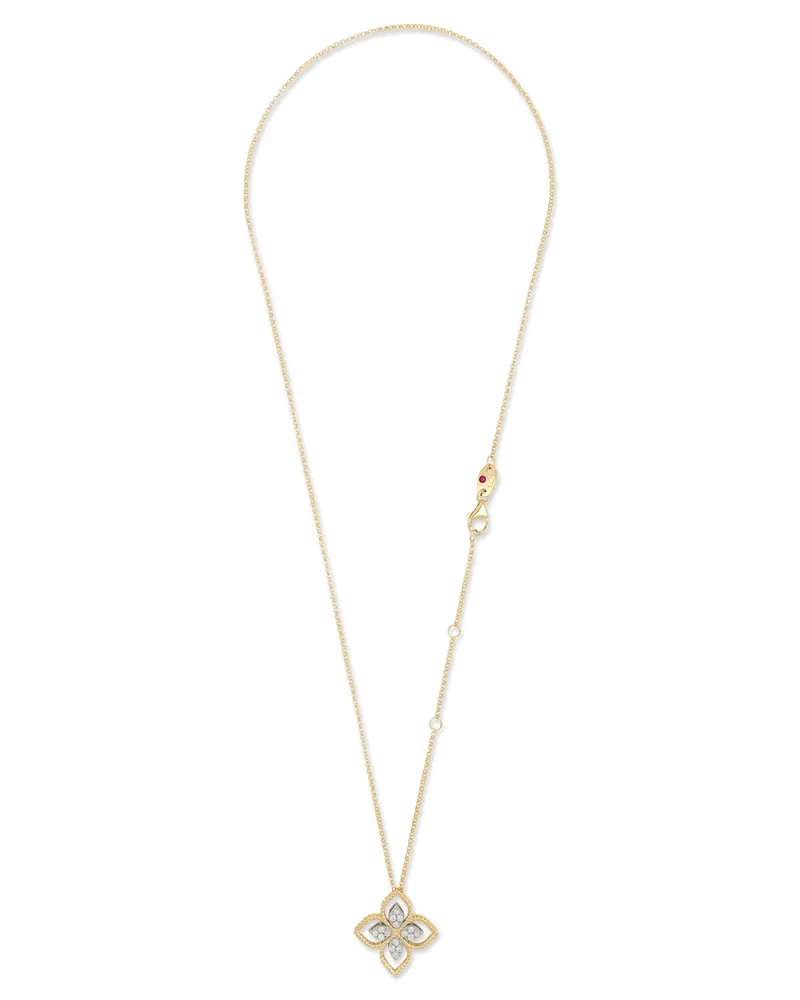 Roberto Coin 18kt Yellow Gold Princess Flower Dubai Diamond Necklace Ss26 W Gold