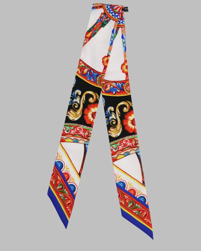 Dolce & Gabbana Twill Silk Bandeau Scarf — Multicolor Multicolor