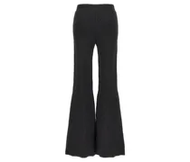 Logo-Tape Lurex Knit Trousers — Charcoal
