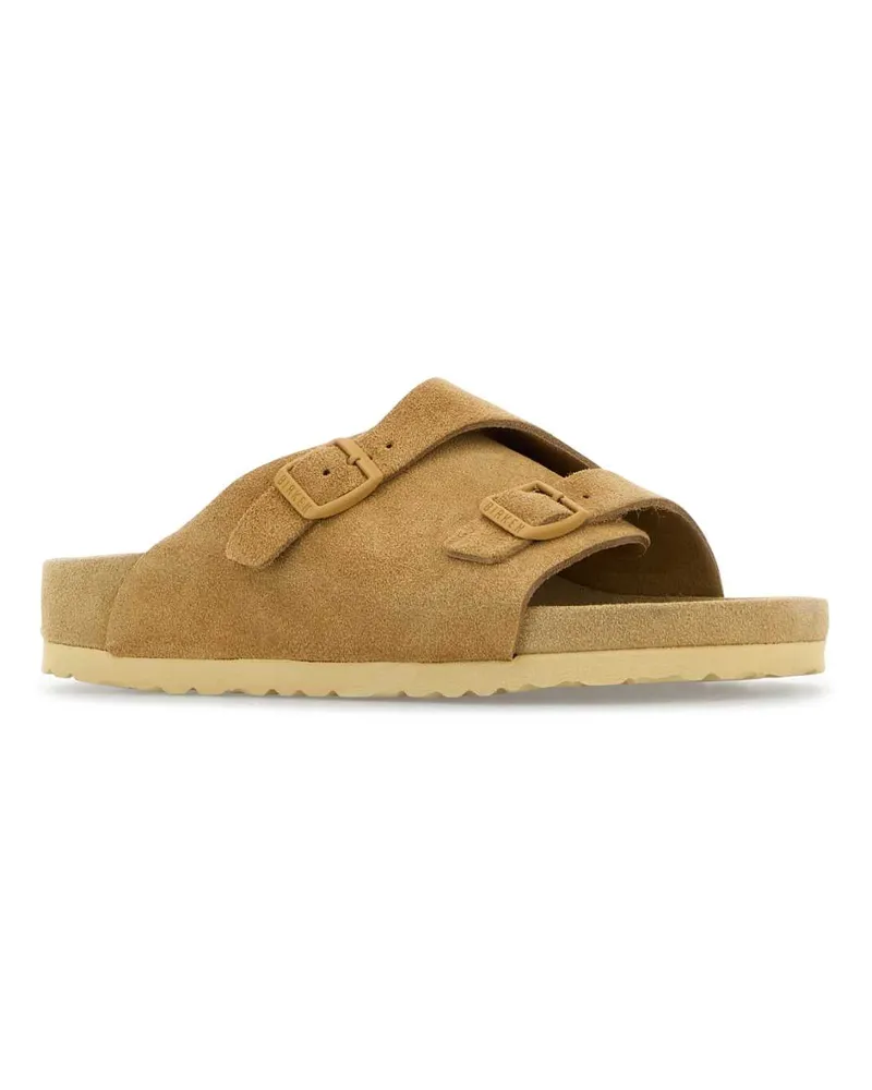 Birkenstock Unisex Beige Suede Zã¼rich Slippers Lattecream Flat Shoes Beige