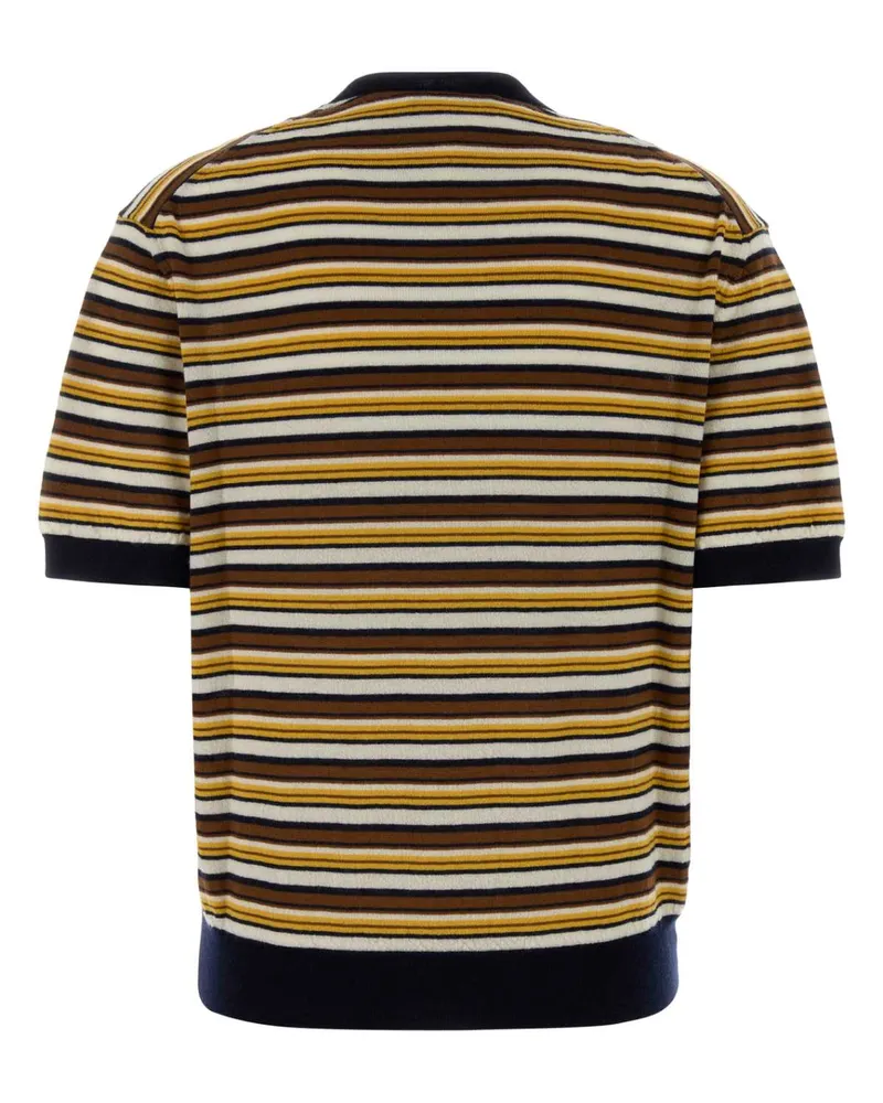 Prada Women's Embroidered Cashmere Sweater Blu+naturale Exterior: Maglieria Multicolor