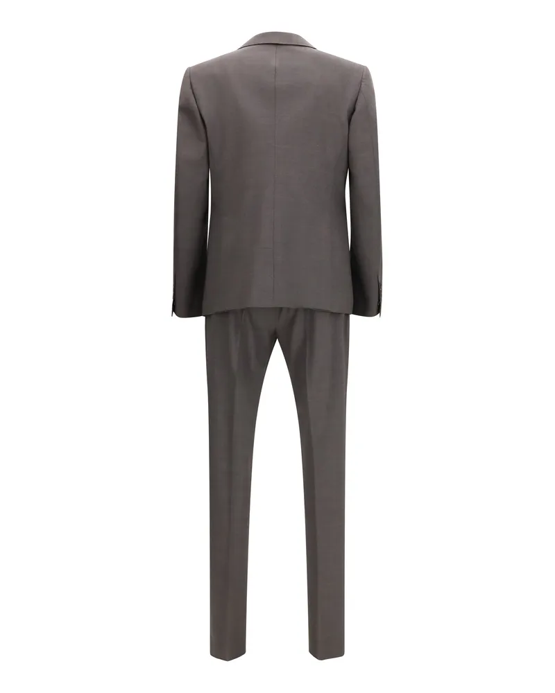 Dsquared2 Men's Single-Breasted Wool-Blend Suit Grey Fleece Wool; Elastane Suits Grey