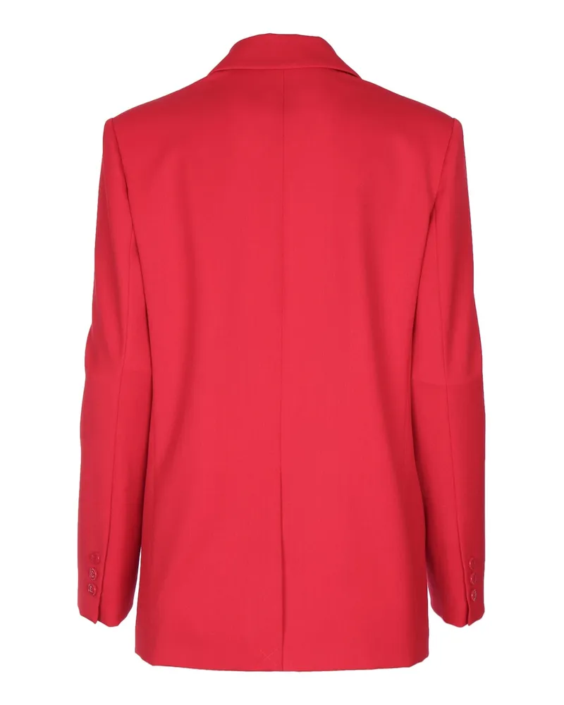 Elisabetta Franchi Single-Breasted Wool Blazer — Red Red