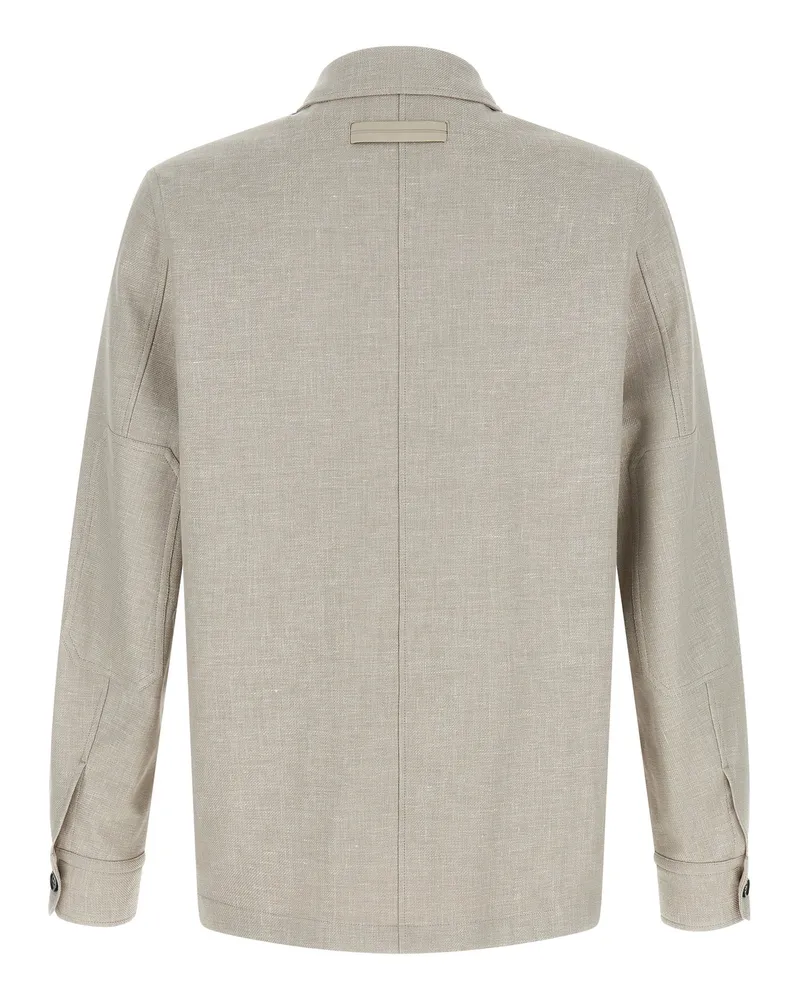 Ermenegildo Zegna Crossover Overshirt — Beige Beige