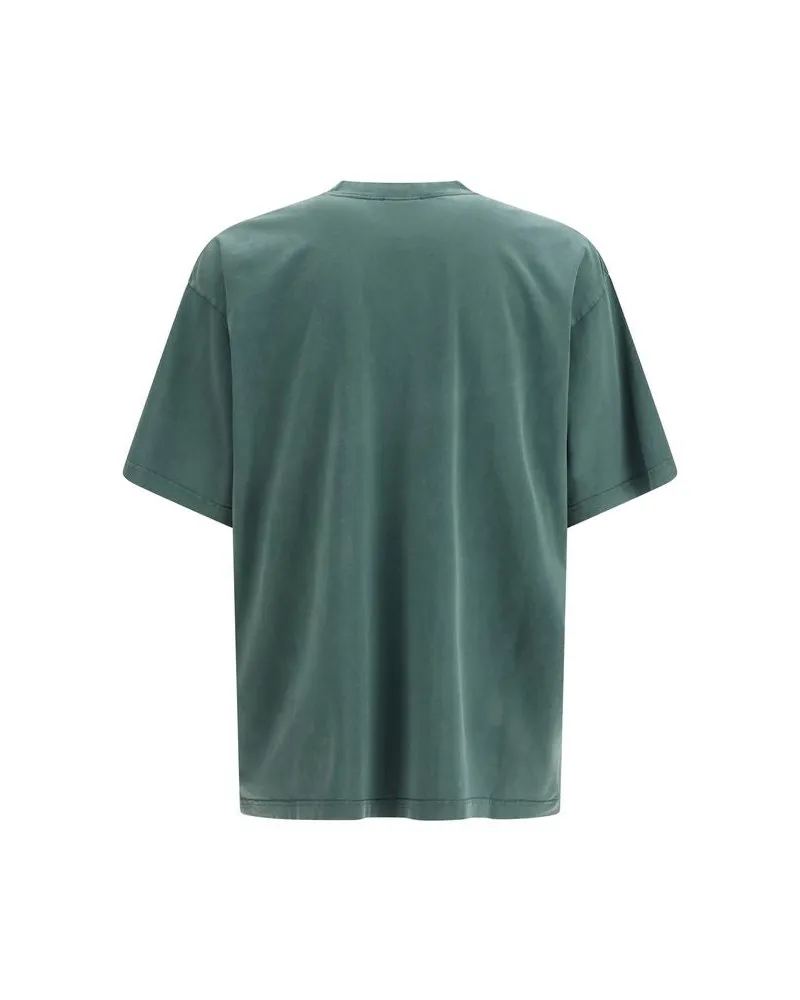 Balenciaga Men's Bicolor Cotton T-Shirt Green