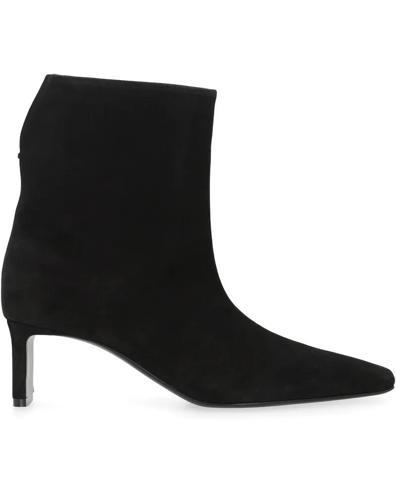 KHAITE Women's Ankle Boots Ona Suede Black Calf Leather Black