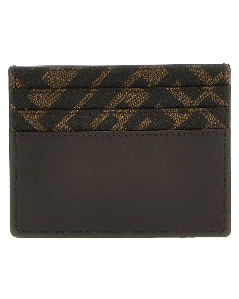 Fendi Men's Brown Calf Leather Bos Taurus Cardholder Accessory Brown