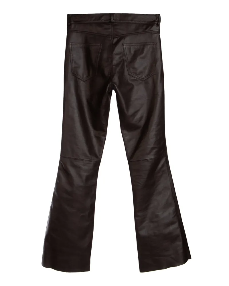 Simonetta Ravizza S01ps05l1 Coffee Lamb Leather Pantaloni Trousers Brown
