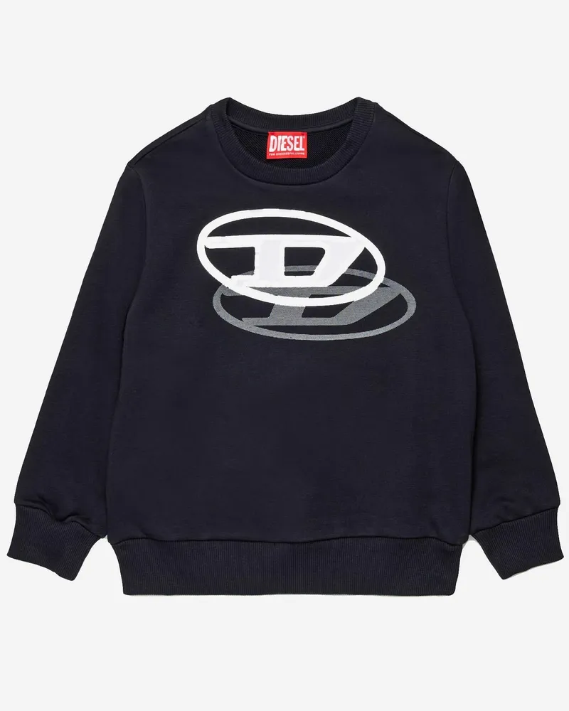 Diesel Logo-Print Cotton Sweatshirt — Black Black