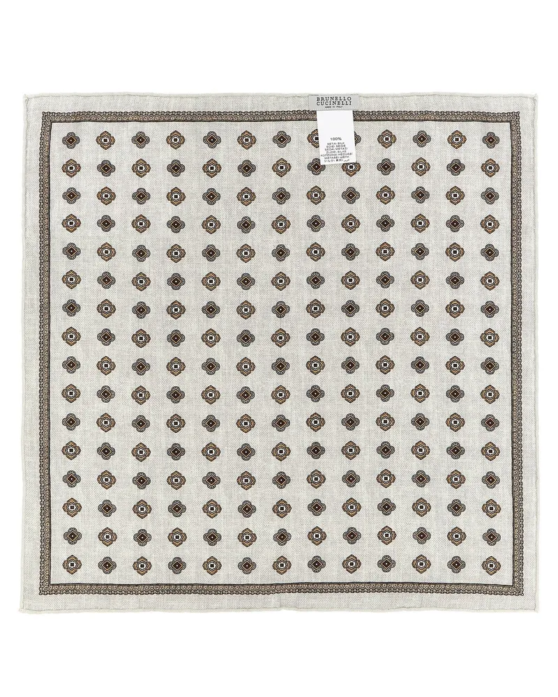 Brunello Cucinelli Men's Multicolor Silk Pocket Square Accessory Multicolor