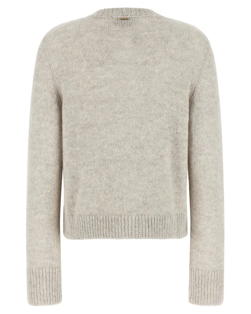 Twin-Set Jacquard Diamond Cardigan — Gray Gray