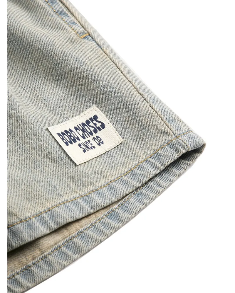 BOBO CHOSES Organic Cotton Denim Bermudas — Gray Gray