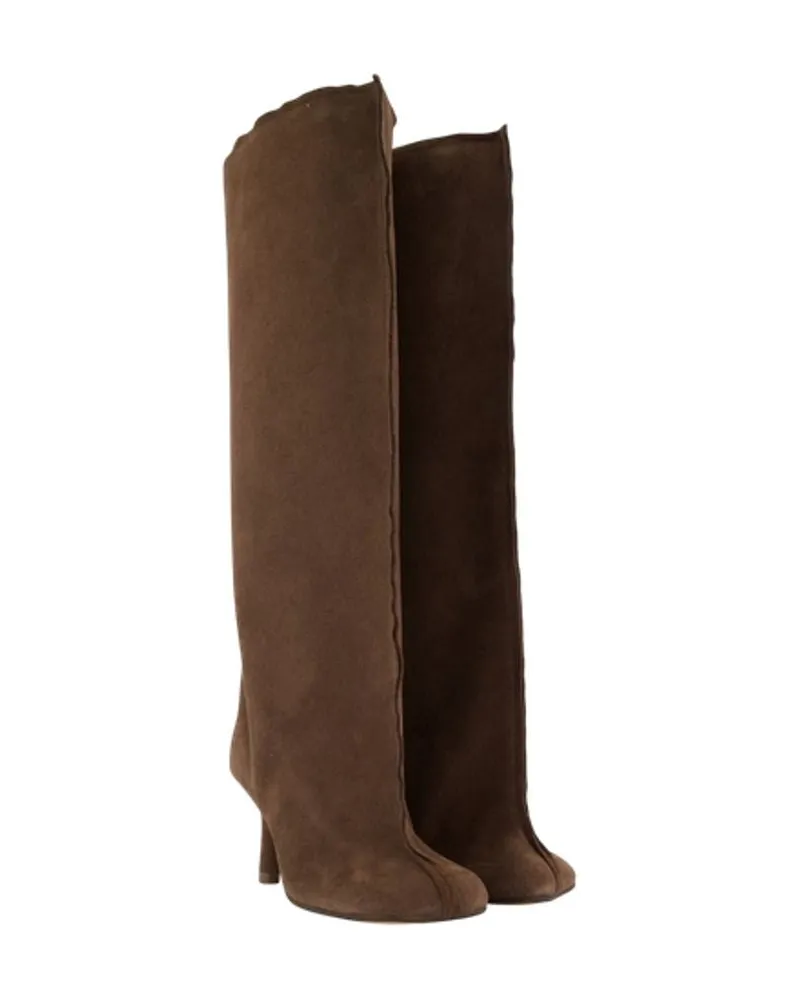 Maison Margiela Women's Boots -  Leather Brown Calfskin Shoes Brown