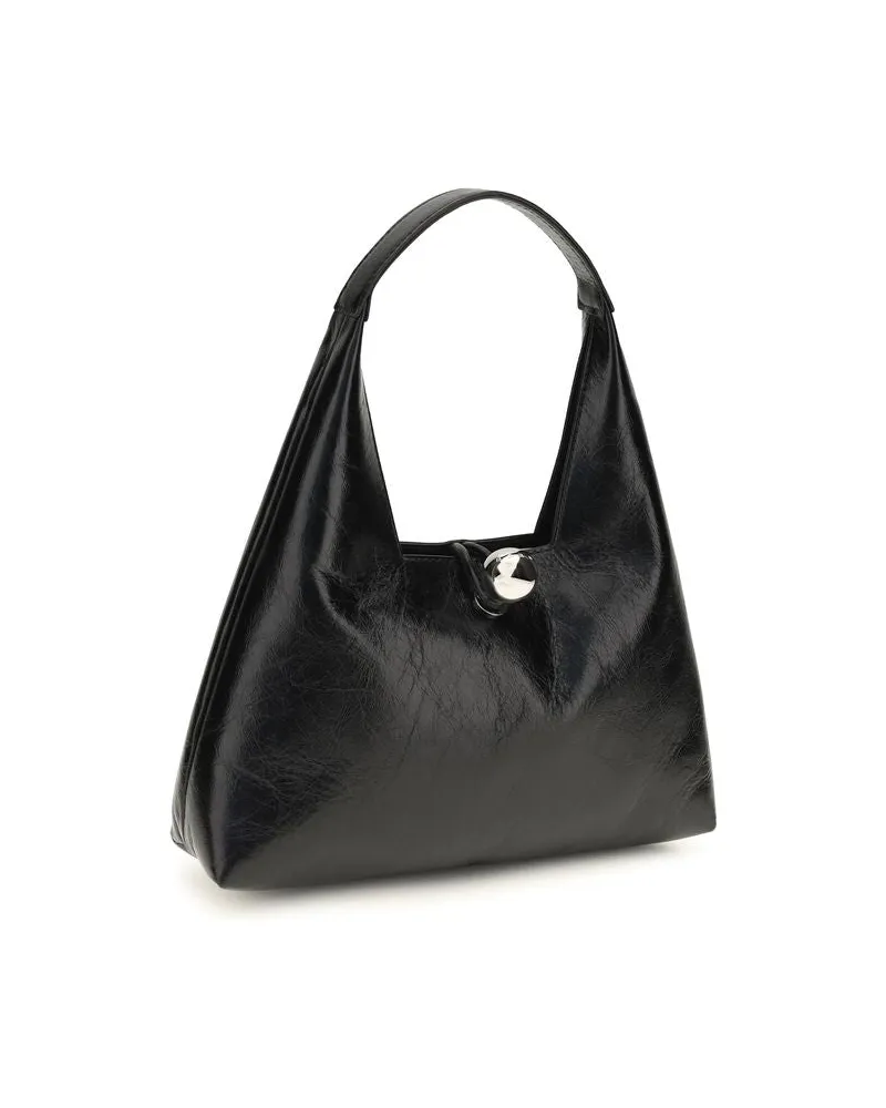 Marni Trapeze Calfskin Leather Shoulder Bag — Black Black
