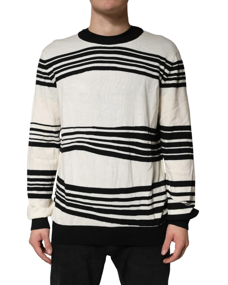 Dolce & Gabbana Striped Wool Crew Neck Sweater — Multicolor Multicolor