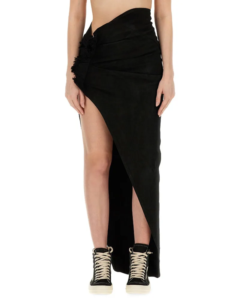 DRKSHDW by Rick Owens Slim-Fit Cotton Skirt — Black Black