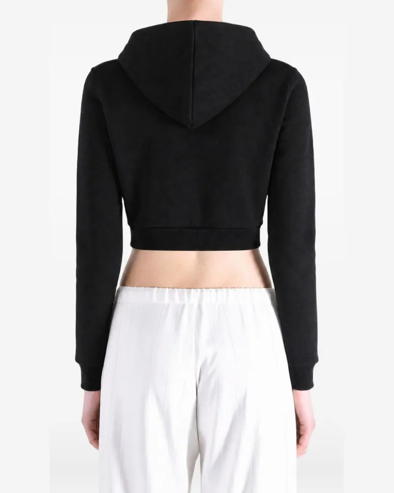 Balenciaga Cropped Zip-Up Hoodie — Black Black