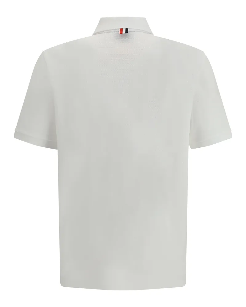 Thom Browne Men's Polo Whit Iconic Bands White Cotton Shirts T-shirts And Polos White