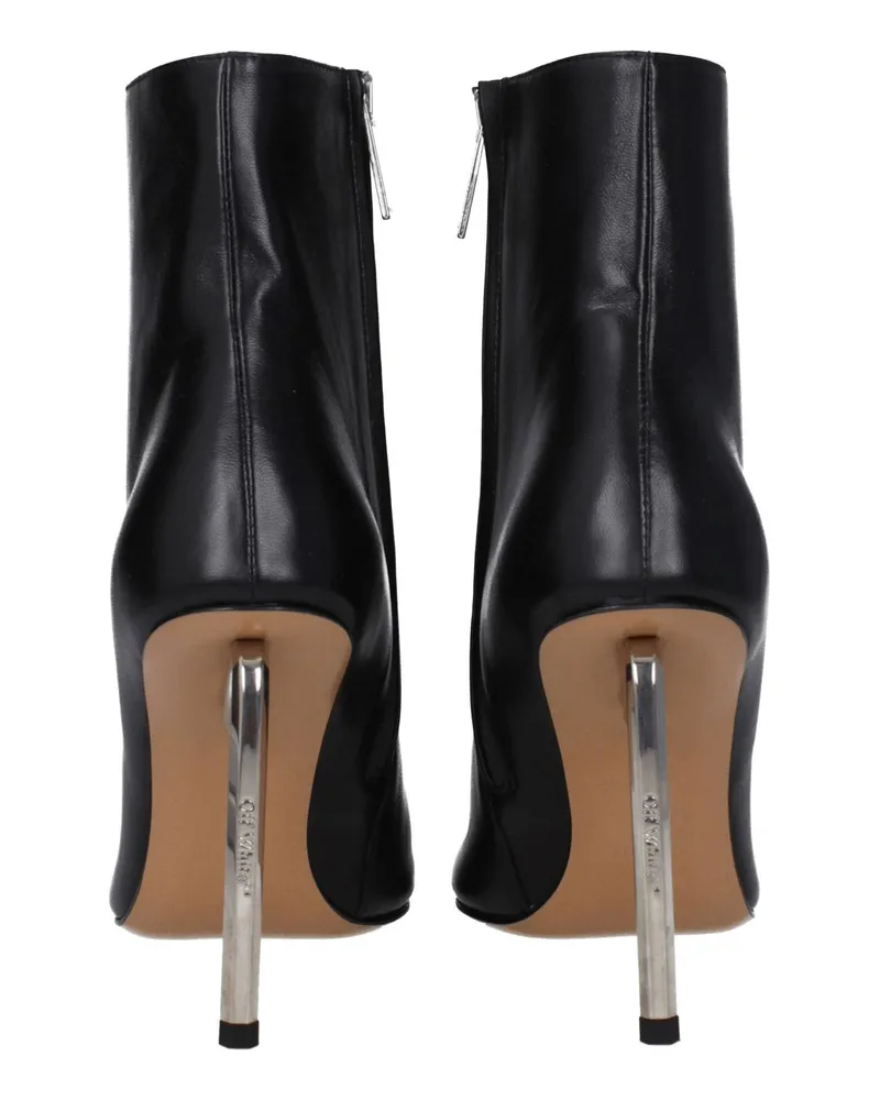 OFF-WHITE Women's Black Leather Ankle Boots Black